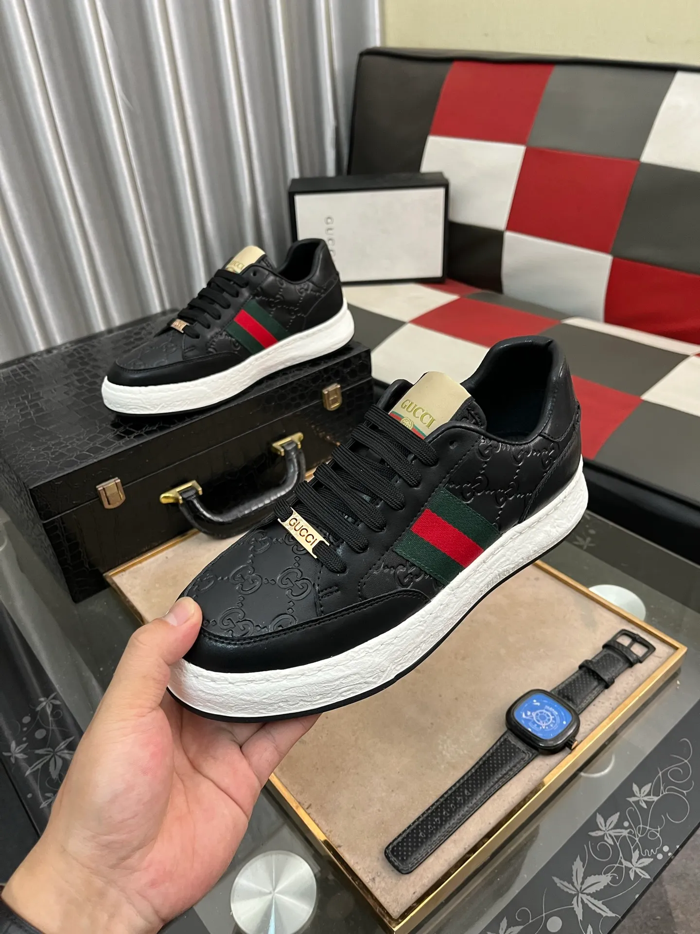 Men's shoes 💰420⌚️⌚️ (GUCCI-Gucci) luxury brand sports and casual shoes, imported original material, sheepskin lining, high-end and comfortable, original outsole is light and wear-resistant! Purely handmade, details determine quality! 38-442️⃣colors available